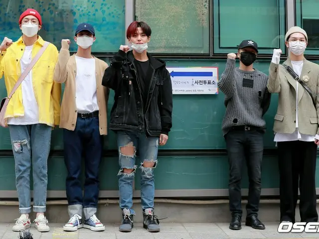 Pentagon Usok & Yowon & Hongsuk & Jinho & Kino memberikan suara sebelumnya untuk