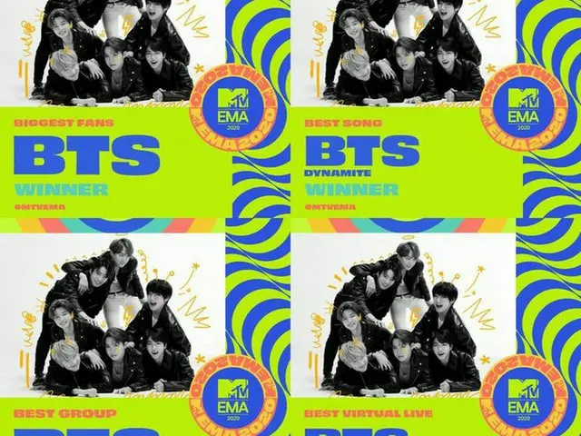 BTS, empat pemenang MTV European Music Awards 2020! Lagu terbaik, kombinasi terb