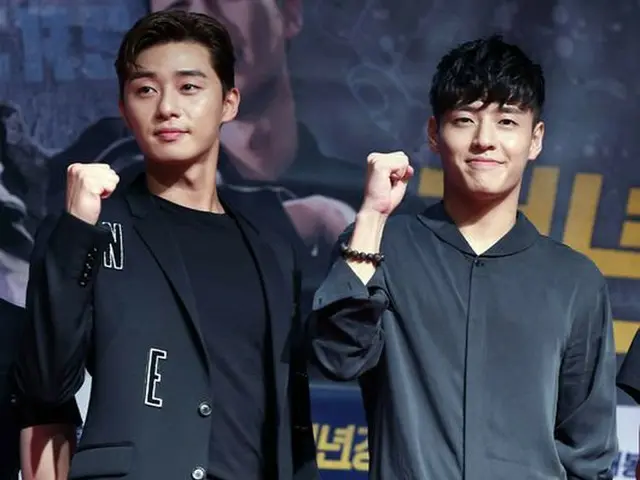 Actor Park Seo Jun & Kang HaNeul attended the movie ”Youth Police” VIP preview.@ Seoul · Lotte cinem