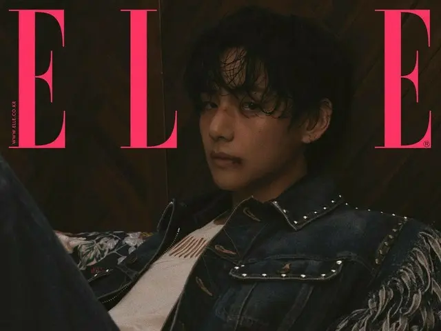 V (BTS) muncul di sampul majalah "ELLE" edisi April. .