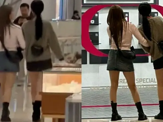 Sujin (sebelumnya (G)I-DL E) terlihat sedang berbelanja dengan teman-temannya da
