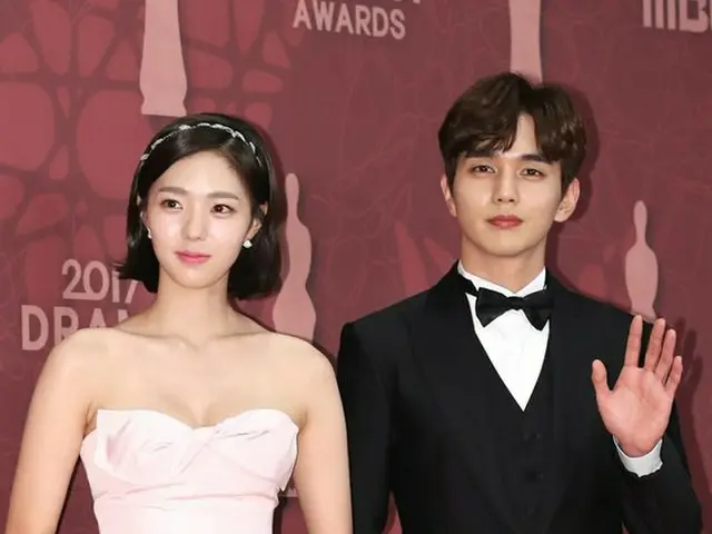 Actress SooBin, actor Yoo Seung Ho, ”2017 MBC acting award” participating in redcarpet. Seoul Kamiwa