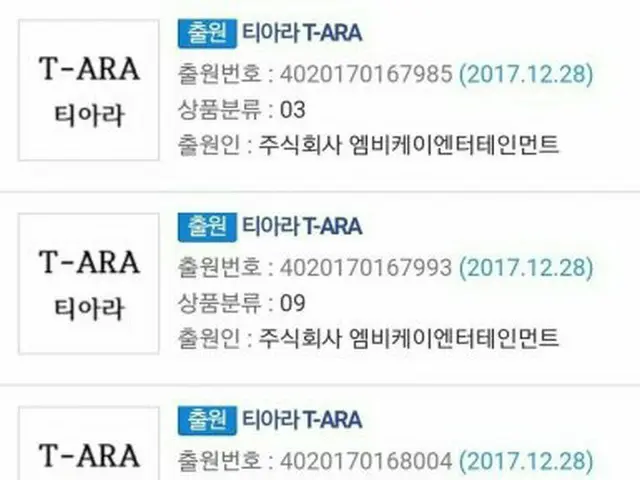 The crisis of T-ARA, which the group name ”T-ARA” can not be used, isdiscovered. ● December 31, 2017