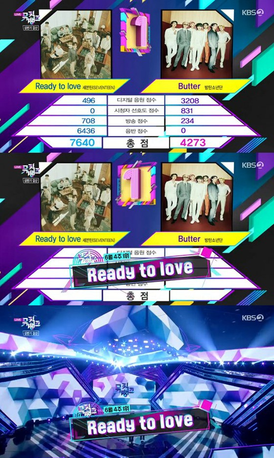 [Comprehensive] "SEVENTEEN" dan "Ready to Love" menyalip "BTS" untuk menempati posisi pertama (Music Bank)