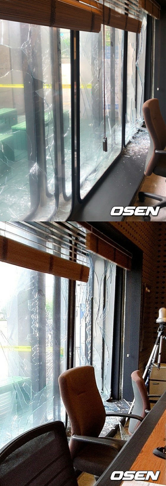 KBS, sebuah kasus di mana jendela kaca pecah di studio terbuka radio selama siaran langsung ... Sebuah adegan mengejutkan tanpa merusak nyawa