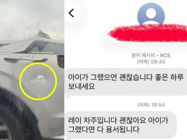 "Anak saya menggores mobil saya" - seseorang meninggalkan pesan... "Semua kesalahan anak-anak dimaafkan" - tanggapan yang menyentuh (Korea)