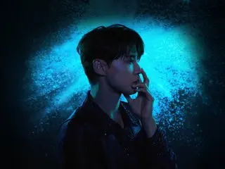 Jun Su (Xia) memegang media pop-up pertama Korea...seni media yang dibuat dengan suara