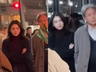 "Foto kejutan kami berdua!" Choi Min Sik dan Han So Hee terlihat di Jepang sedang syuting versi Korea dari "The Intern".