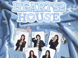 "Hearts2Hearts" mengungkap visual yang menawan... Poster utama untuk acara temu penggemar pertama.