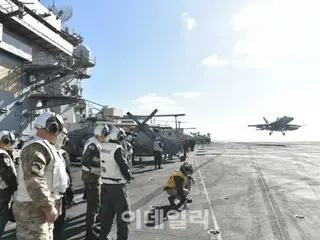 Pelatihan gabungan Jepang-AS-Korea yang dilakukan di lepas pantai Jeju, Korea Selatan…JMSDF “Kongou” juga berpartisipasi