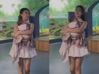 Mengenakan rok mini super sambil menggendong bayi yang baru lahir? Istri penyanyi Lee Ji Hoon, Ayane, memamerkan kaki indahnya dalam tiga perjalanan