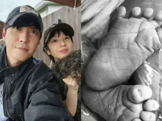 Shim HyungTak dan Saya memeluk bayi generasi kedua mereka dan berkata, ``Terima kasih telah dilahirkan.'' Namanya adalah ``Haru.''