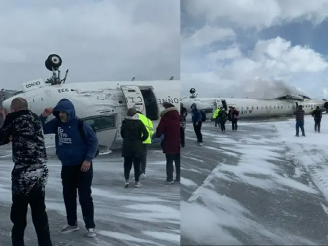 また旅客機事故...トロント空港で着陸中に転覆