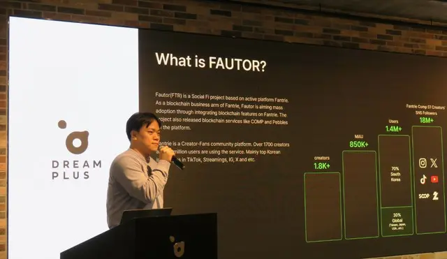 Web3技術を基盤にしたクリエイターに提供するFautorとFantrieを紹介するFautorのイ・ジュンミン代表