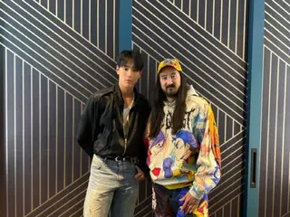 Shownu MONSTA X membuat kolaborasi kejutan dengan DJ Steve Aoki di EDC Korea 2025