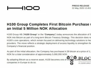 Perusahaan Swedia H100 mengumumkan pembelian Bitcoin... CEO Blockstream menginvestasikan $2,2 juta
