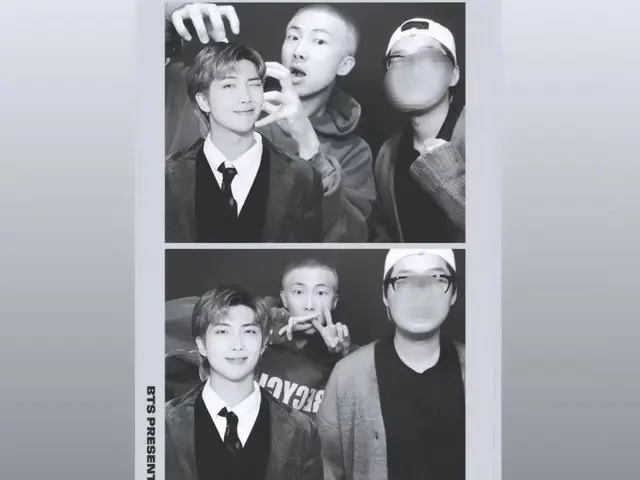 "BTS" RM "Kasha" dengan dirinya sendiri dalam bingkai purikura