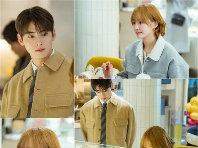 "ASTRO" Cha Eun Woo tidak bisa menyembunyikan rasa sukanya pada Park Gyu Young... Begini cara dia memandangmu saat kamu jatuh cinta? (hari yang indah)