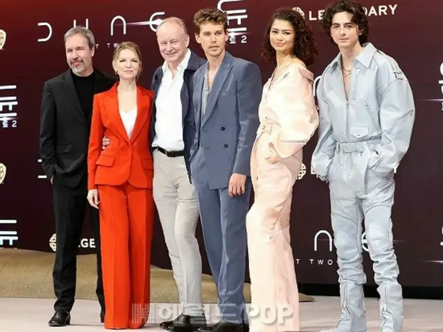 [Foto] Aktor Timothée Chalamet dan tokoh protagonis bersinar lainnya dari film "Dune Part 2" datang ke Korea