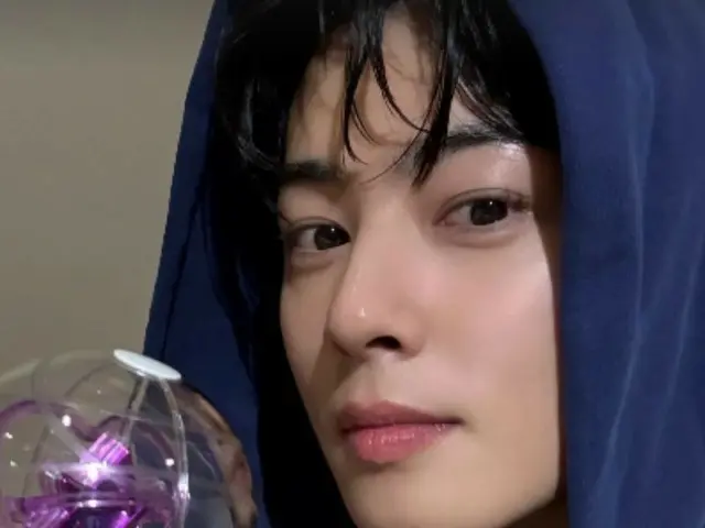 "ASTRO" Cha Eun Woo menyapa penggemar dengan light stick... visual yang bersinar