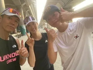 Aktor Park BoGum berlari bersama Seong lagi...Menyelesaikan 10km dengan mudah